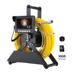 50M Sewer Camera Video Endoscope 4.3inch Monitor 22mm Pipe Inspection Camera
