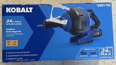 New Kobalt 24v Cordless Drain Auger Kit with 85 Watt Battery & Charger 4891704