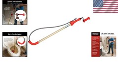 Power Drill Compatible 6 ft Closet Auger &ndash; Safe & Lightweight Clog Remover