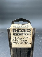 NEW Ridgid Pipe Threading Die Set 1/8&Prime; NPT Right Hand 515 Alloy Steel 47870