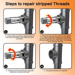 3-Piece NPT Pipe Tap Set, 3 Piece 1&Prime;, 1-1/4&Prime;, 1-1/2&Prime; Tap, Silver
