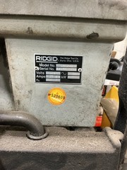 MO-6711, RIDGID 1822-1 PORTABLE PIPE THREADER. 120 V. 60 HZ. 15 A.