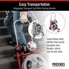 RIDGID K-400 Drain Cleaning Snake 120V Drum Machine C-32IW 3/8&Prime; x 75 ft. Cable