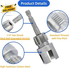 3 Pcs PVC Pipe Threader Kit Integrated Internal & External Pipe Thread Cutting T