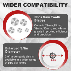Inside Pipe Cutter for PVC Pipe Cutter Tool with 4&Prime; Scale Adjustable Depth Gauge