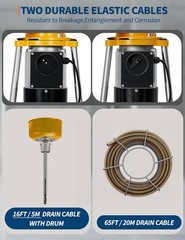 GRAVEE 66FTx 5/8&Prime; Portable Drain Cleaning Machine Auto Feed Electric Sewer Snake