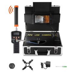 7 Inch Pipe Camera 100ft/30m with 512Hz Locator IP68, DVR 16GB Card