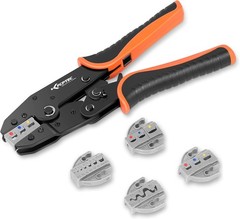 5PCS Ratchet Wire Crimping Tool Kit with Quick-Change Jaws for Heat Shrink, Insu