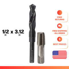 1/2 Carbon Steel NPT Pipe Tap and 23/32 High Speed Steel Drill Bit Set (2-Piece)