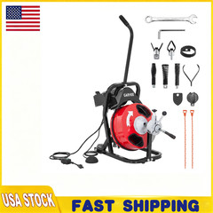50 FT x 1/2 In Electric Drain Cleaner Machine ,Auto Feed Drain Auger Sewer Snake