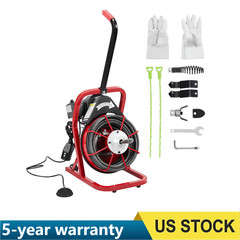 Drain Cleaner Machine,75FT_1/2in,Automatic Electric Drain Auger for 1to4 in Pipe