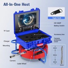 20M Sewer Pipe Inspection Camera 512HZ Self-leveling Meter Counter 9&Prime; DVR