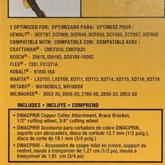 DEWALT DWACPRIR IMPACT CONNECT Copper Pipe Tubing Cutter Attachment