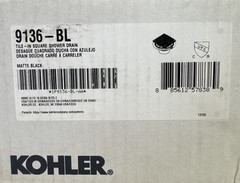 Kohler 9136-BL Tile in Square Shower Drain Matte Black NEW