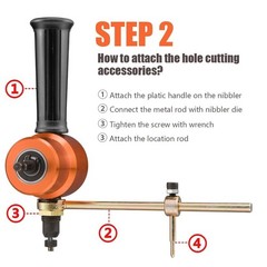 Effortless Metal Cutting Drill Attachment with Extra Punch & Die &ndash; Sheet Nibbler