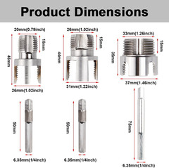 3Pcs PVC Pipe Threader Kit 1/2&Prime; 3/4&Prime; 1&Prime; NPT, Integrated Internal & External Pipe