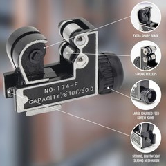 Pipe Cutter [1/8&Prime; &ndash; 1 1/8&Prime;] Tube Cutter Tool for Copper Pipe, Stainless Steel&hellip;