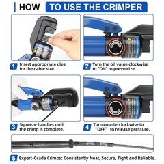 Hydraulic Crimping Tool with 9 Hardened Alloy Dies, 12 AWG-2/0 AWG Cable Crim&hellip;