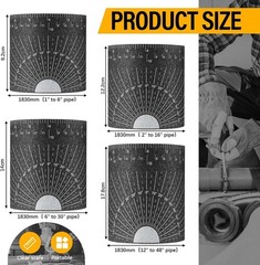 Fiwochic 4 Piece Flexible Pipe Measuring Tool &ndash; Pipe Wrap Around for 1&Prime; to 48&hellip;