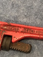 Vintage Great Neck 10&rdquo; Pipe Tool Monkey Wrench PW10 Forged Steel Heavy Duty
