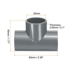 8pcs PVC Fitting 3/4&Prime; 3 Ways Connector Build Grade Pipe Coupling, Grey