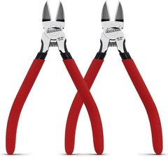 Wire Cutters 2 PACK, 6 inch, Side Cutters, Flush Cut Pliers | Spring Loaded Cutt