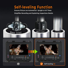 Sewer Camera, Self-Leveling Borescopes Plumbing with Transmitter 9&Prime; Screen 1080P
