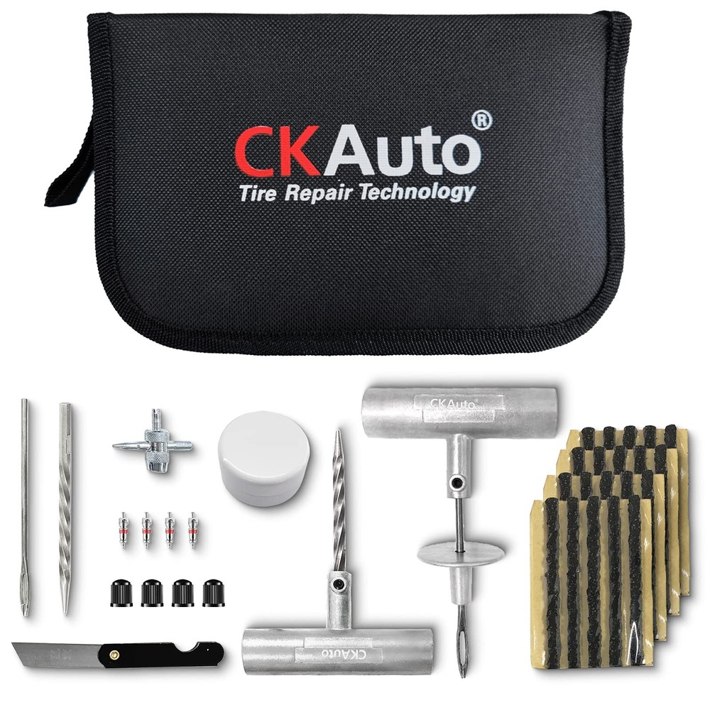 CKAuto Universal Tire Repair Kit, Heavy Duty Car Emergency Tool Kit for Flat &hellip;