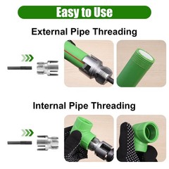 3PCS PVC Pipe Threader Tool，Integrated Internal & External Threading&hellip;