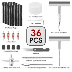 PINKJOY 2 Pack Tire Plug Kit with Plugs 36 Pcs for Car, Motorcycle, ATV, Jeep&hellip;