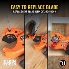 Klein Tools 50043 PEX Pipe and Tubing Cutter, 1-Inch I.D. Cutting Orange