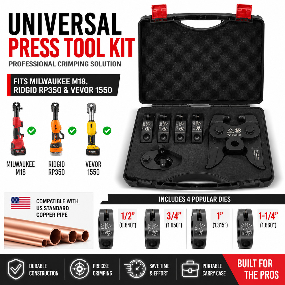 Universal Crimping jaw, for U.S.A. Set 1/2 3/4 1&Prime;