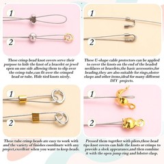 2384Pcs Jewelry Making Crimp Beads Kit, Features Covers, Tubes, Clasps, Pliers,