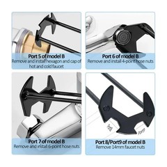 Professional Basin Wrench &ndash; Multi-Function Sink Faucet Install Tool Swivel He&hellip;
