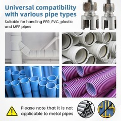 Integrated Internal & External Pipe Threading Tool with Screw Extractor & Sealan