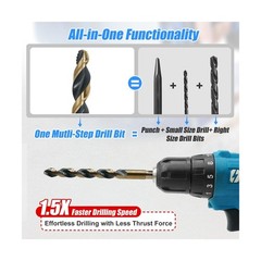 HIGHFIRE 29 Pieces HSS Stepped Point Drill Bit Set 1/16&Prime;-1/2&Prime;, &hellip; USA FAST SHIP