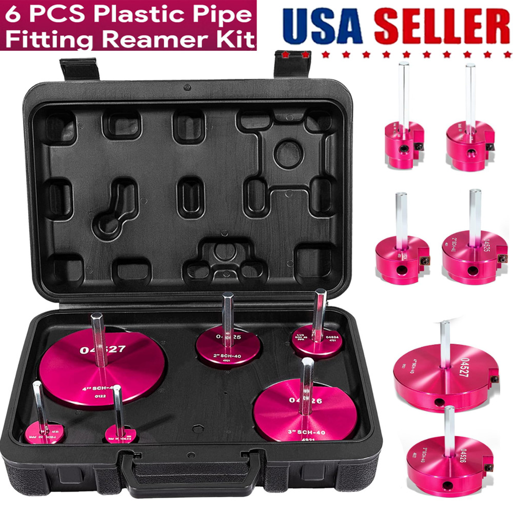 6 Piece Pipe Fitting Reamer Kit Contains 3/4&rdquo;, 1&rdquo;, 1-1/2&rdquo;, 2&rdquo;, 3&rdquo; and 4&rdquo;