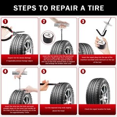 40PCS Tire Repair Kit, Heavy Duty Plug Set with Storage Bag