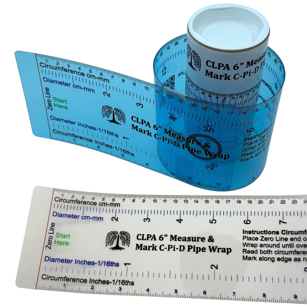 CLPA Pipe Wrap &mdash; Wrap-Around Marking Tool &mdash; Fits up to 6 Inches, Clear