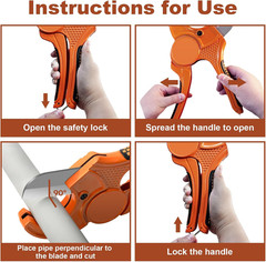 PVC Pipe Cutter, up to 2-1/2&Prime; O.D. Ratcheting Heavy-Duty PEX POLY PE Plastic Hos