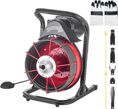 Drain Cleaner Machine 75 FT x 1/2 Inch Sewer Snake Auger with 4 Cutters