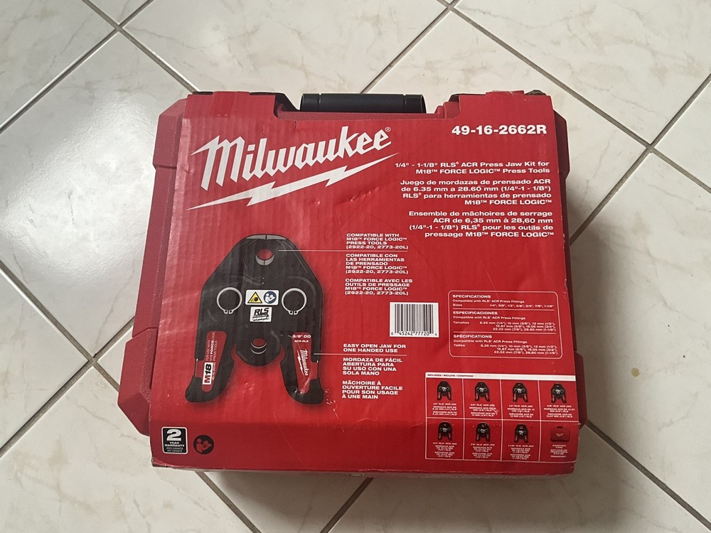 Milwaukee 49-16-2662R 1/4&rdquo;-1-1/8&Prime; RLS Press Jaw Kit for M18 Press Tools-NEW!!!