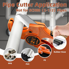 Kerry PVC Pipe Cutter, Up to 2-1/2&Prime; O.D. Ratcheting Heavy-Duty 2-1/2, Orange