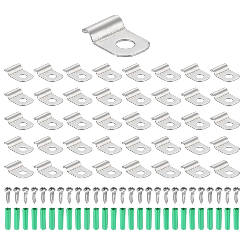 60Pack Stainless Steel Pipe Strap Fit for 1/8in(3mm) Cable U Shape Strap Clamp
