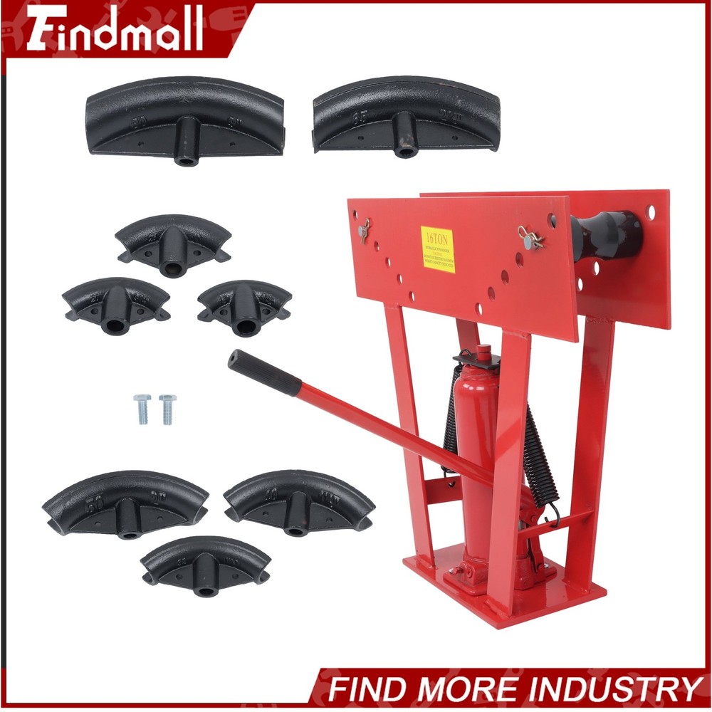 Findmall 16T Pipe Bender Manual Hydraulic Piping Bending Exhaust Tube w/8 Die
