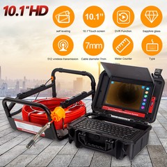 10.1&Prime; Ultra HD Sewer Camera Meter Counter Self-Balancing Monitor 512hz Sonde 50M
