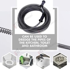 50&prime; Drain Auger Plumbing Snake Clog Cable 1/2&Prime; Sewer Pipe Cleaner Durable Handle