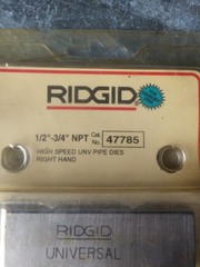 Ridgid 47785 1/2&Prime;-3/4&Prime; NPT Universal Dies High Speed for Stainless Steel NEW