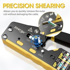 ZOERAX Yellow Crimping Tool for RJ45, RJ11/RJ12 Connectors &ndash; Ethernet Crimp Tool
