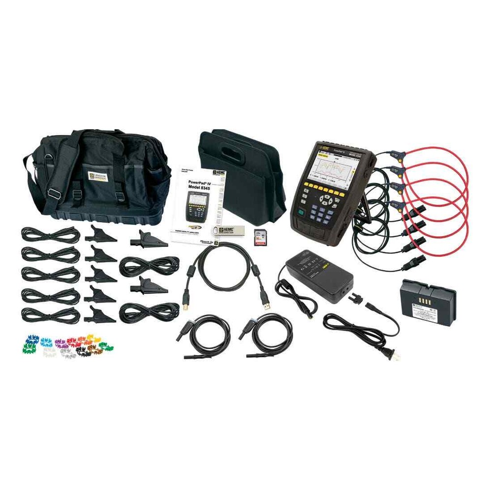 AEMC 8345 w/4 MA194-24-BK (2136.36) P-Pad IV 3-Phase PQA w Sensors